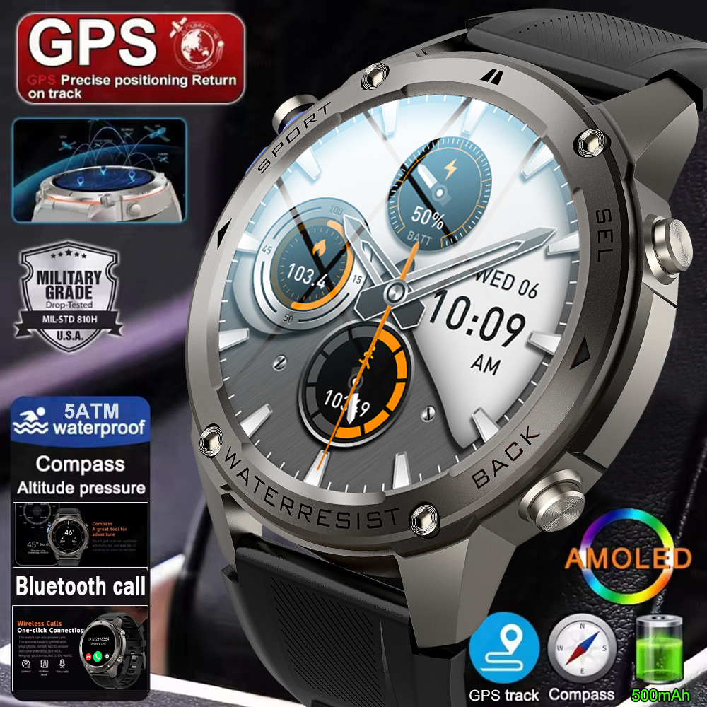 Altimeter Compass Watch - Military GPS Outdoor 1.43