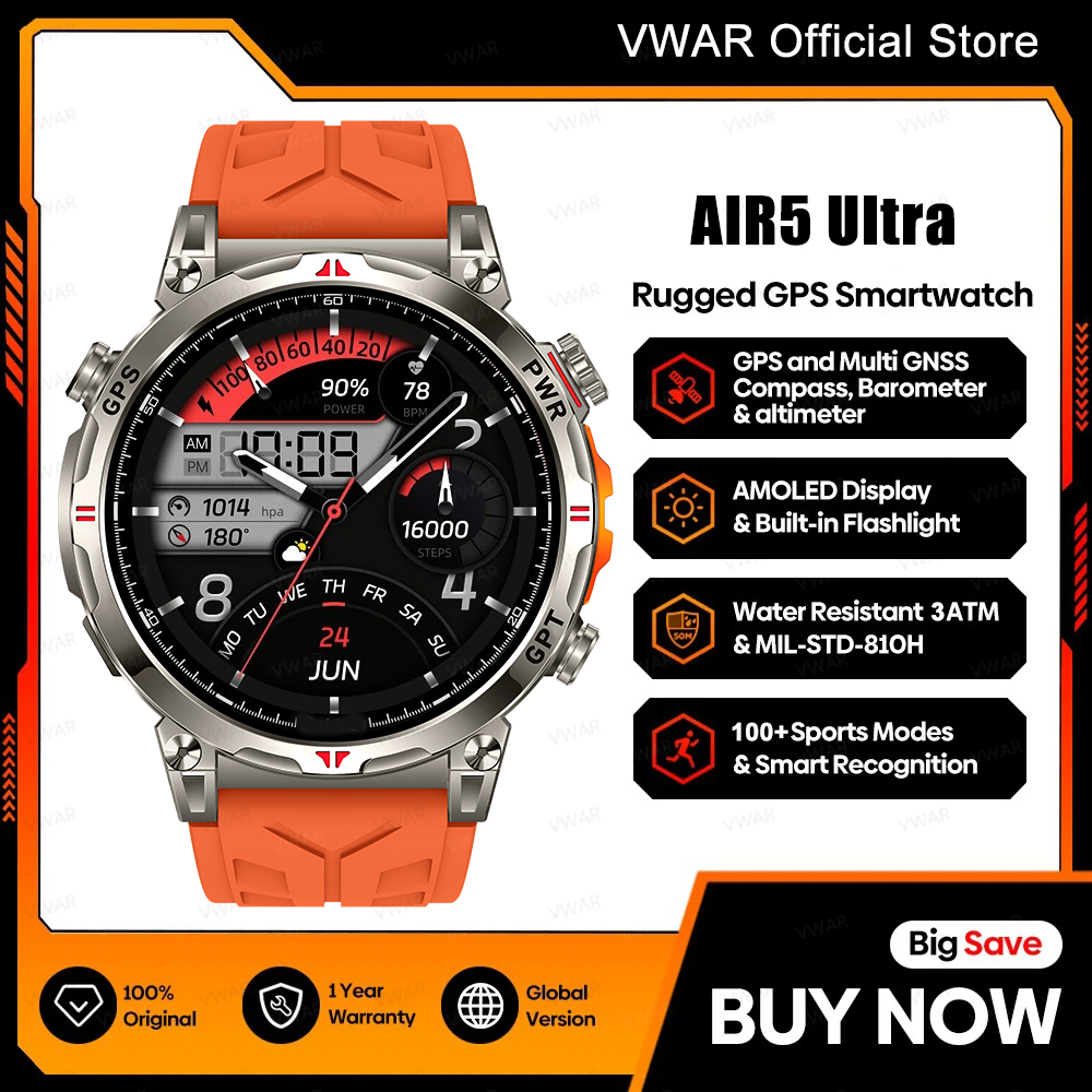 Smartwatch Oppo Watch - 2025 New VWAR Air5 Ultra GPS