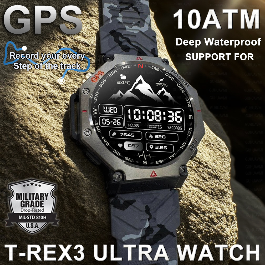 Altimeter Compass Watch - Military Smart Watch T-Rex 3 Bulit-in