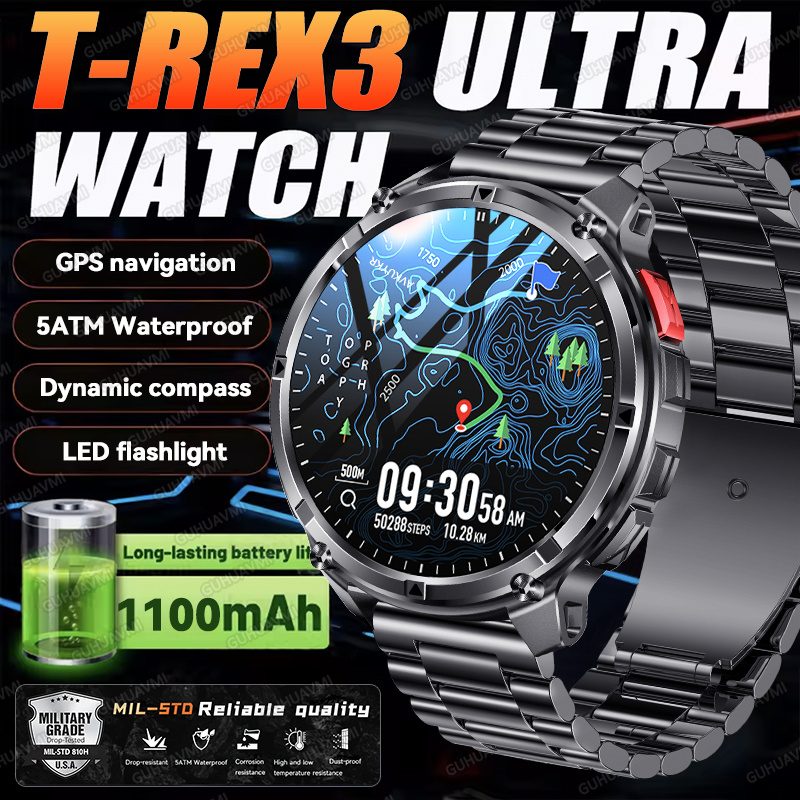 Smartwatch New Watches 2025 - 2026 New T-Rex3 Ultra 1100Mah Military