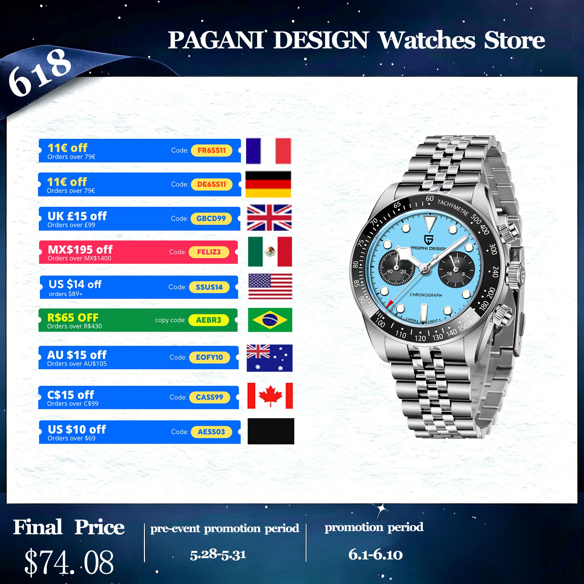 Smartwatch Trending Watches For Men - PAGANI DESIGN Trend Luxury Men Quartz