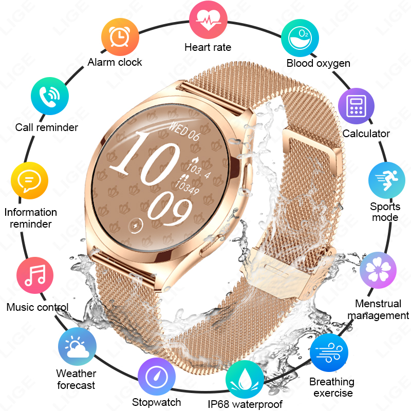 Smartwatch Watches Gift For Women - LIGE Luxury Smart Watch For Woman