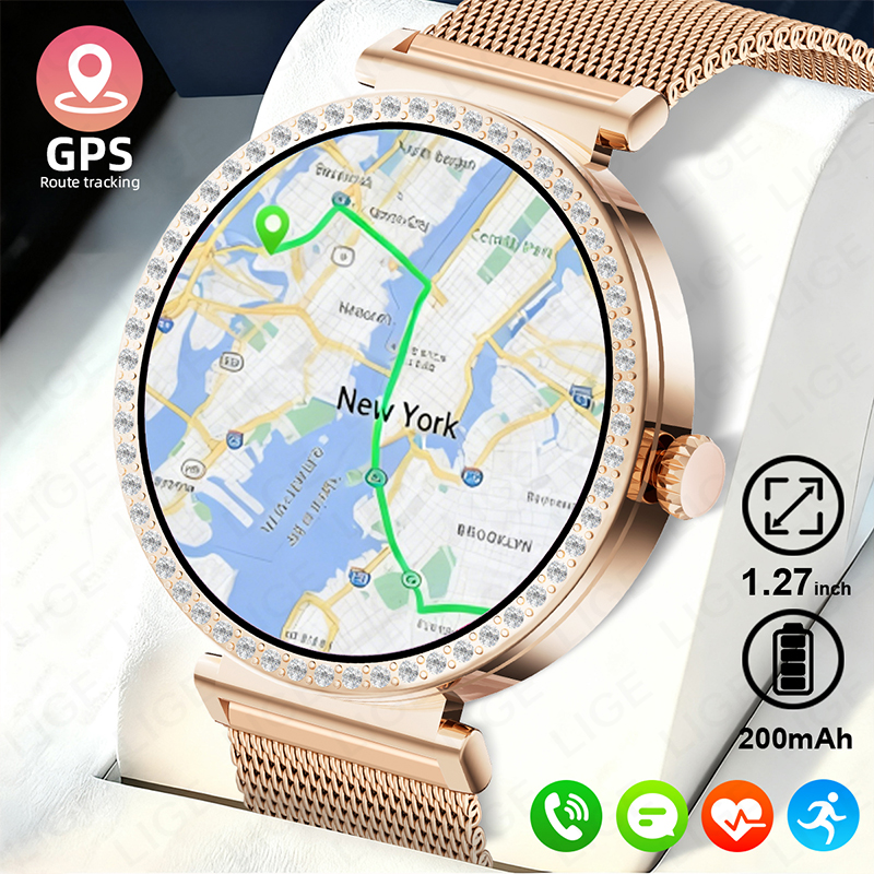 Smartwatch Health Watches For Women - New Luxury Diamond Smart Watch Women