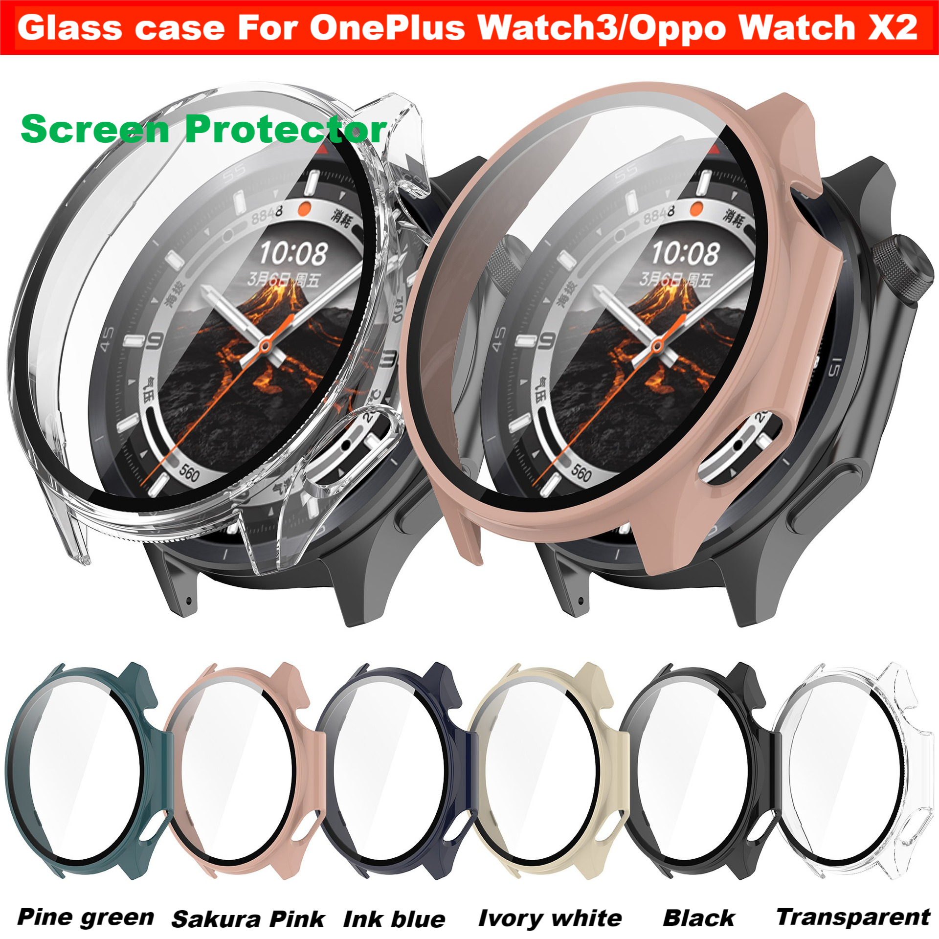 Smartwatch Oppo Watch - Tempered Glass Case For OnePlus Watch