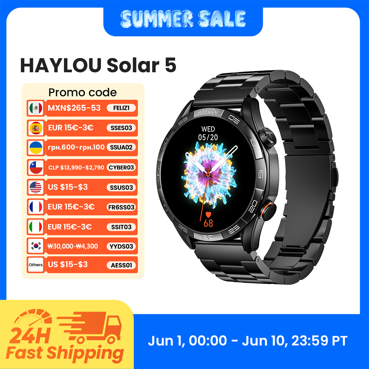 HAYLOU Solar 5 Voice Calling S - Smartwatch Health Watches For Men recensie en prijs