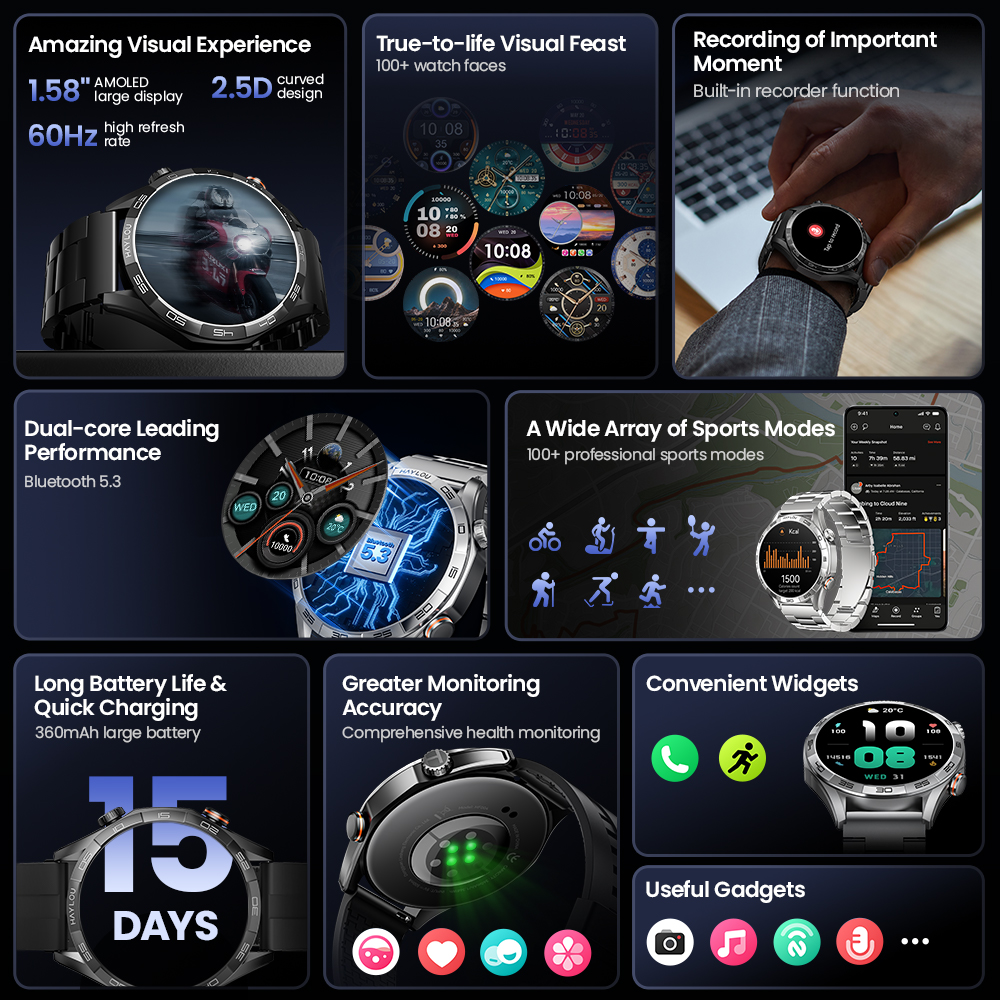HAYLOU Solar 5 Voice Calling S - Smartwatch Health Watches For Men recensie en prijs