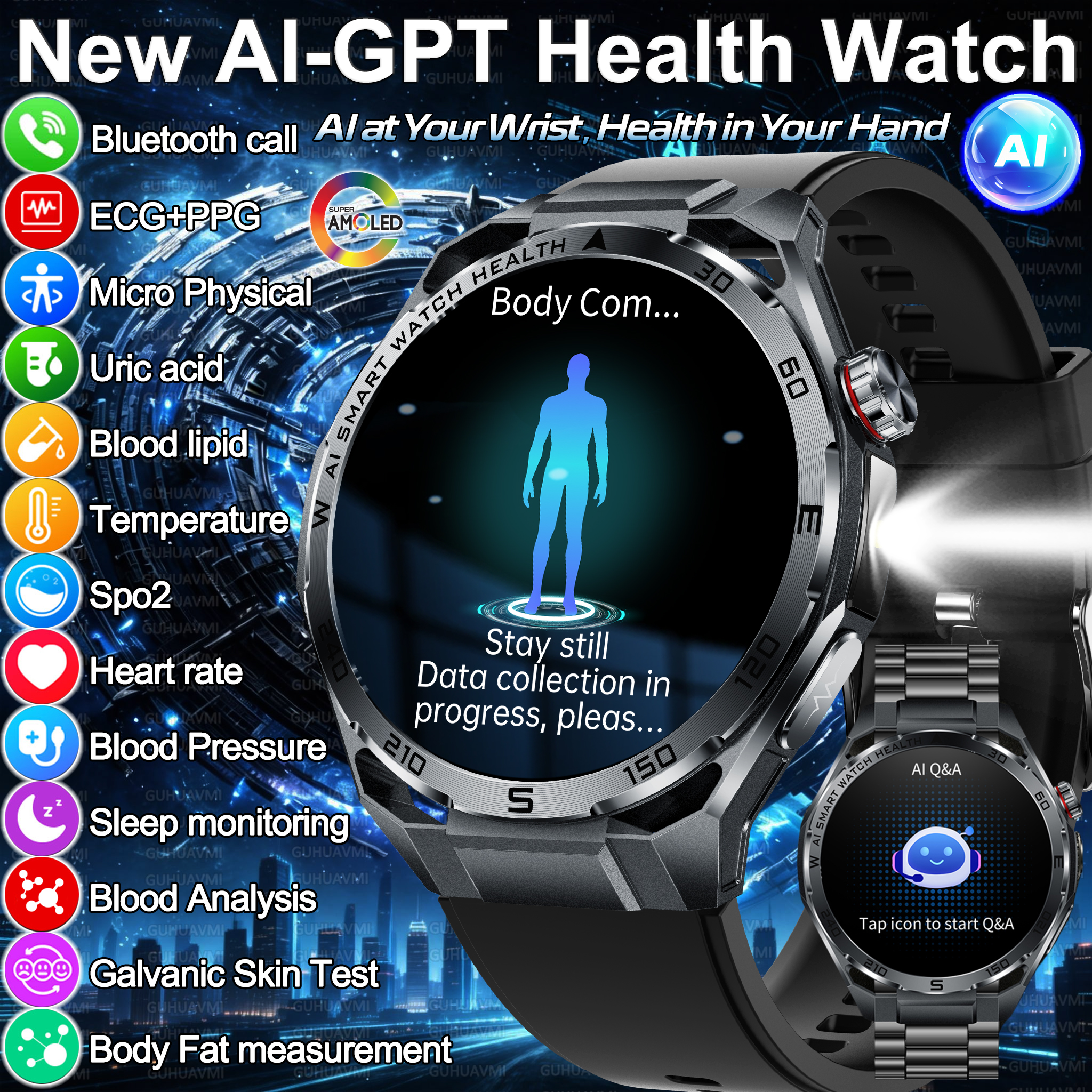 2026 New Body Fat AI Analysis  - Smartwatch Health Watches For Men recensie en prijs