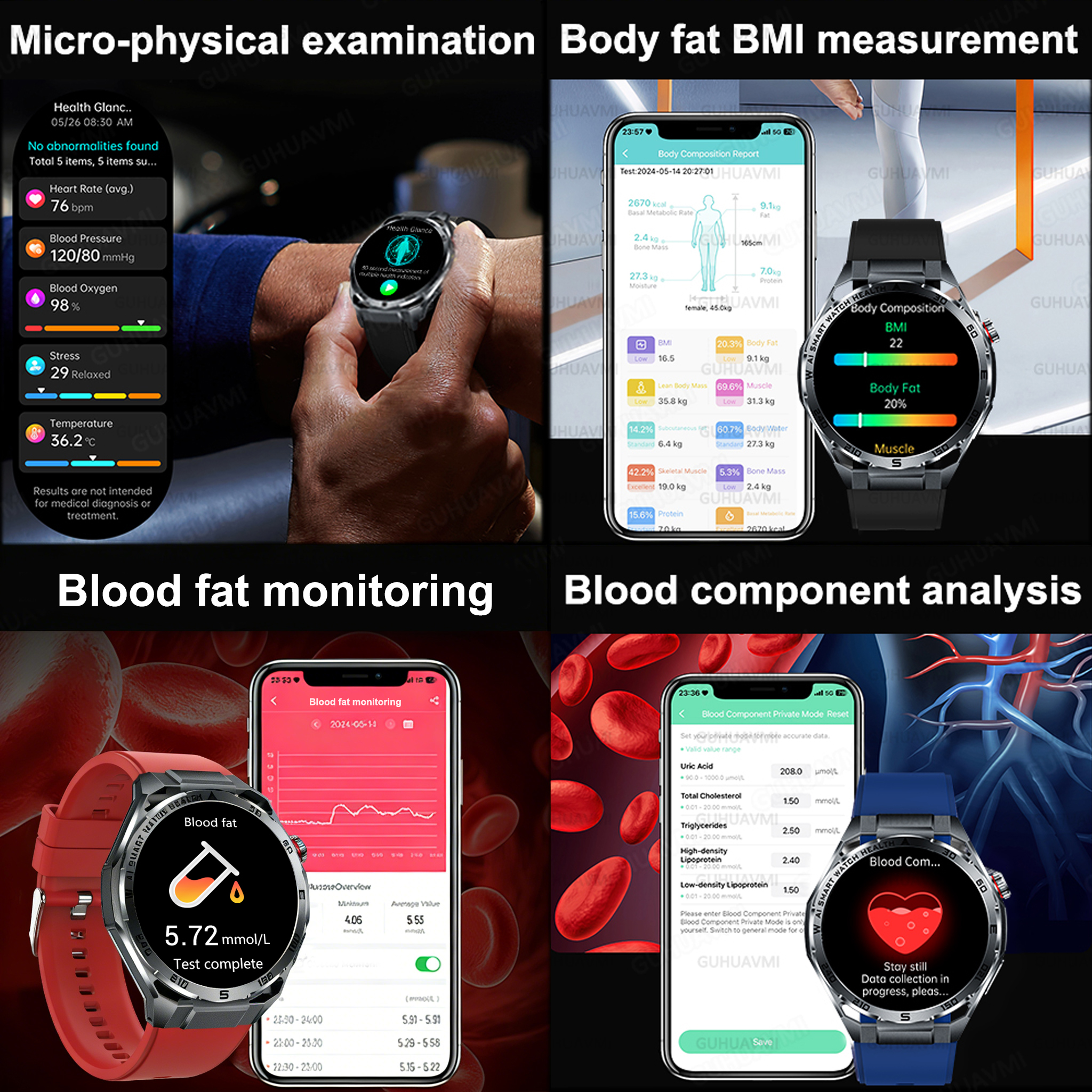 2026 New Body Fat AI Analysis  - Smartwatch Health Watches For Men recensie en prijs