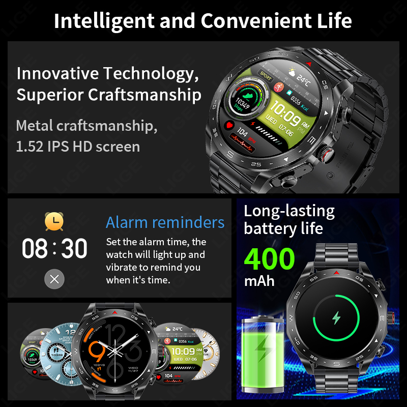 LIGE Smartwatch With Earbuds B - Smartwatch Health Watches For Men recensie en prijs