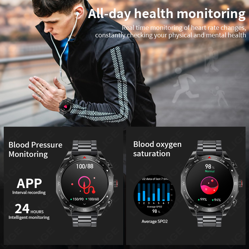 LIGE Smartwatch With Earbuds B - Smartwatch Health Watches For Men recensie en prijs