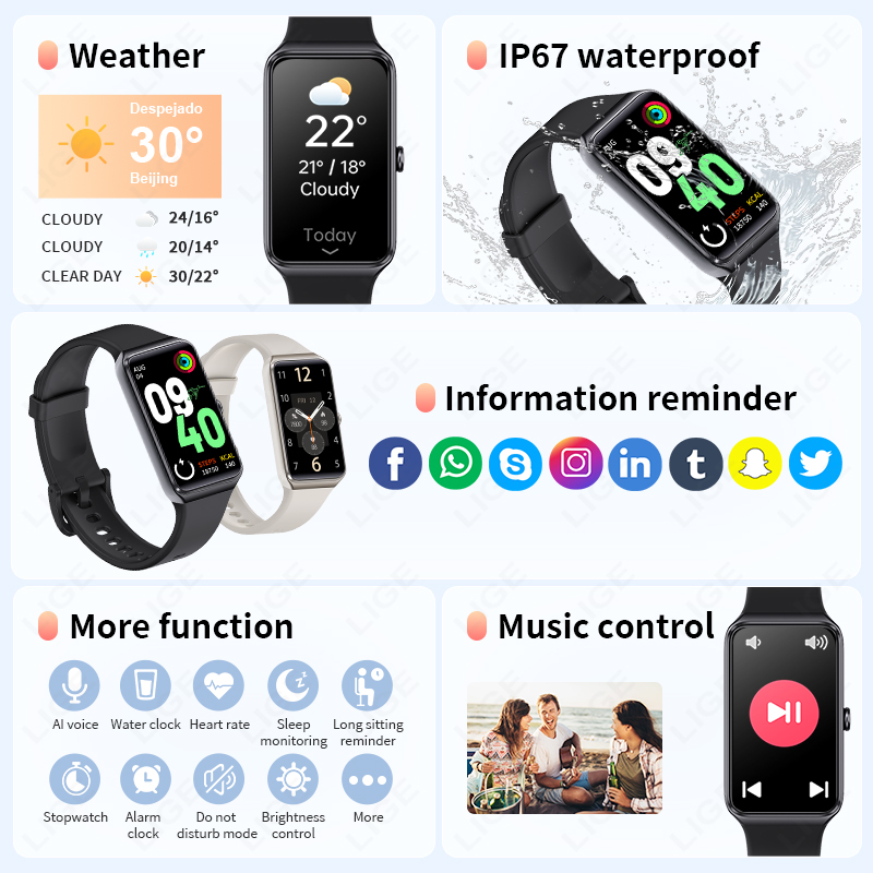 LIGE Couple Smart Wristband Me - Smartwatch Latest Watches For Men recensie en prijs