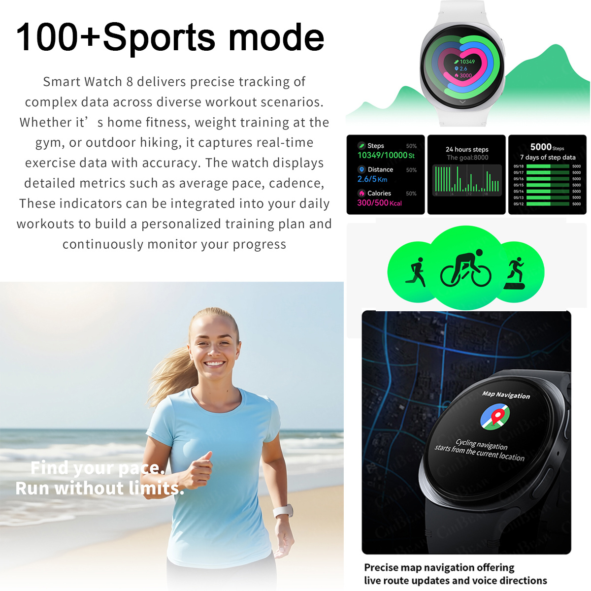 2026 New Watches 8 Mini GPS Tr - Smartwatch Health Watches For Men recensie en prijs