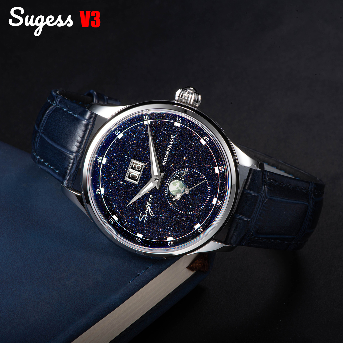 Sugess Moonphase Watch of Men  - Tide Watch Surf recensie en prijs
