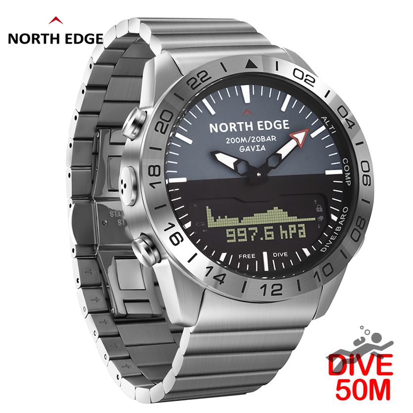 NORTH EDGE Mens Dive Watch Mil - Altimeter Compass Watch recensie en prijs