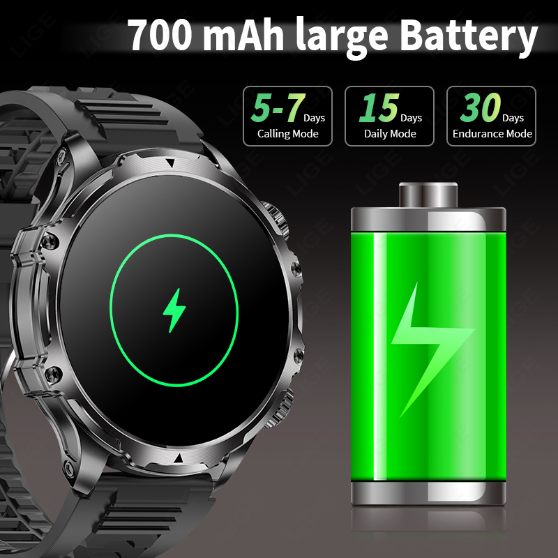 LIGE 700mah Large Battery Flas - Smartwatch Latest Watches For Men recensie en prijs