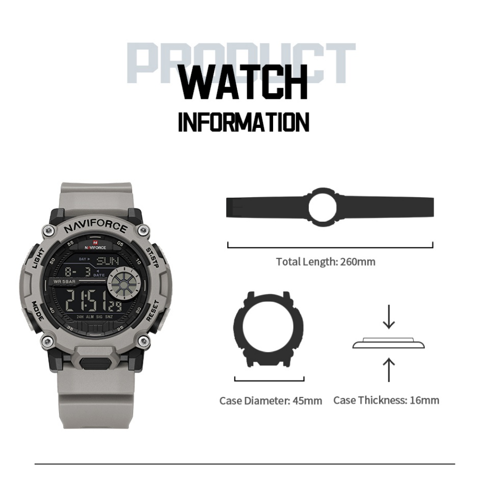 New NAVIFORCE Men's 5ATM Water - Tide Watch Surf recensie en prijs
