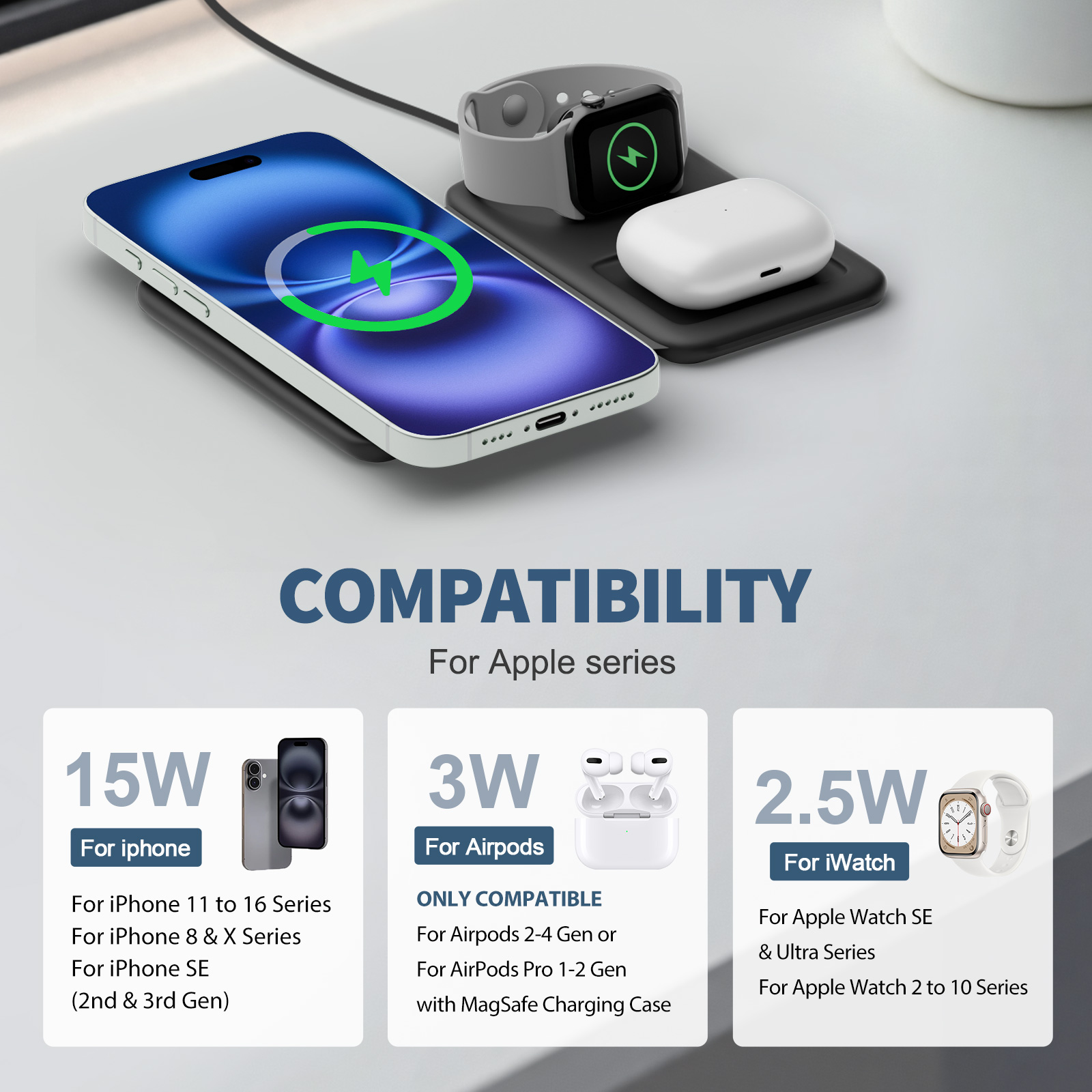 15W Magnetic 3 in 1 Wireless C - Smartwatch Watches Xiaomi recensie en prijs