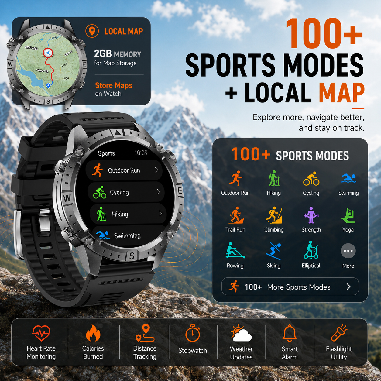 2026 New Offline Maps GPS Smar - Altimeter Compass Watch recensie en prijs
