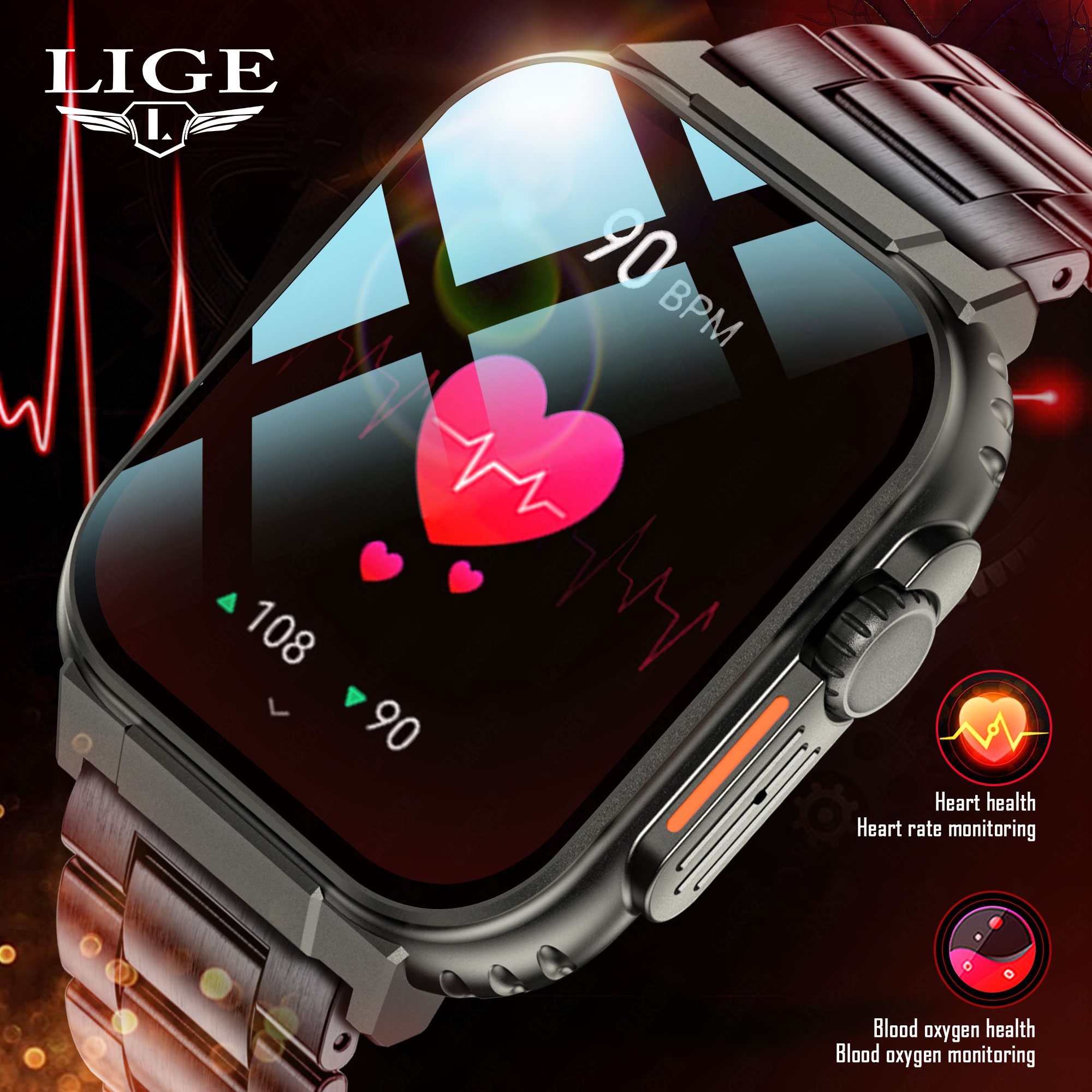LIGE 600mAh Military Outdoor S - Smartwatch Latest Watches For Men recensie en prijs