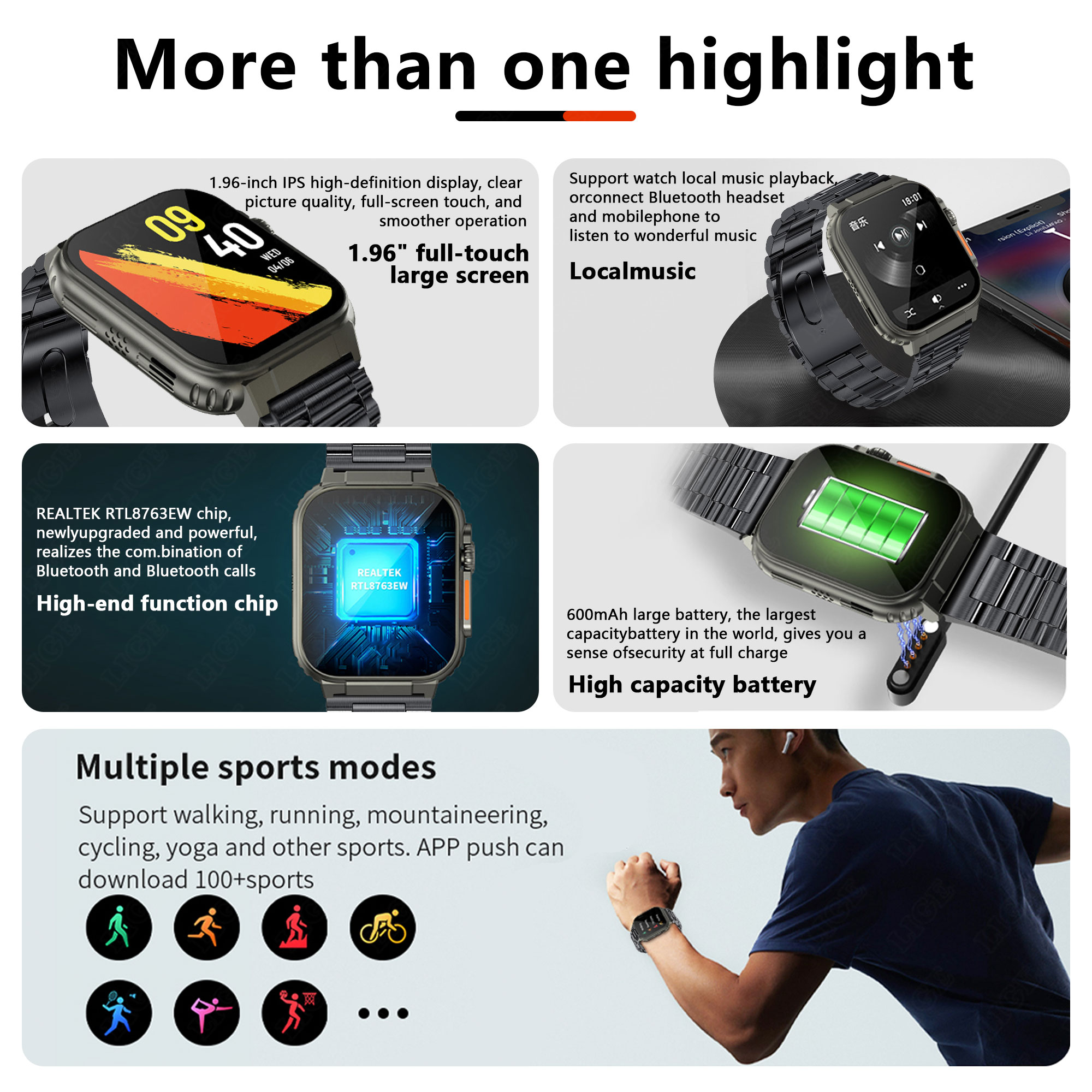 LIGE 600mAh Military Outdoor S - Smartwatch Latest Watches For Men recensie en prijs