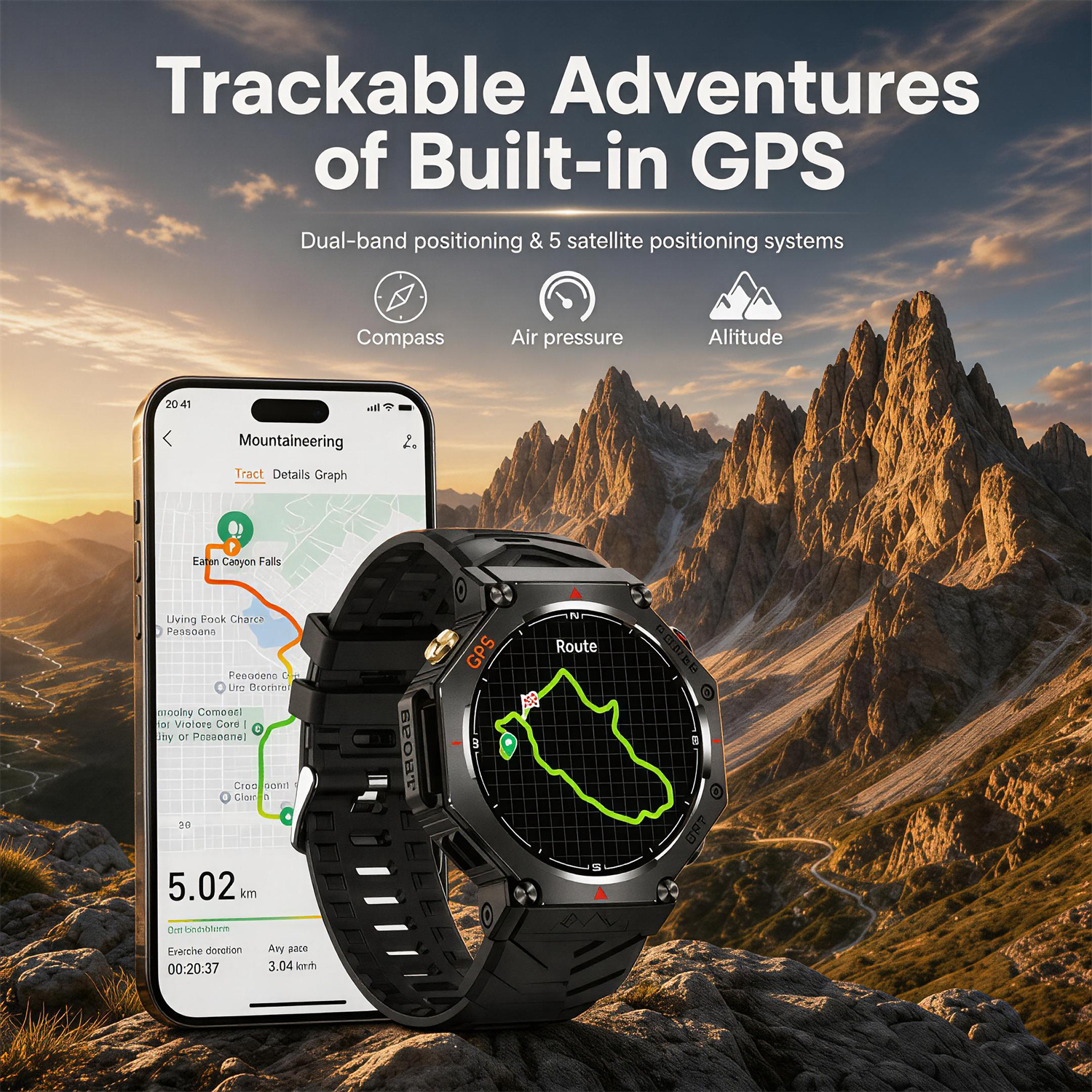 Military Smart Watch T-Rex 3 B - Altimeter Compass Watch recensie en prijs