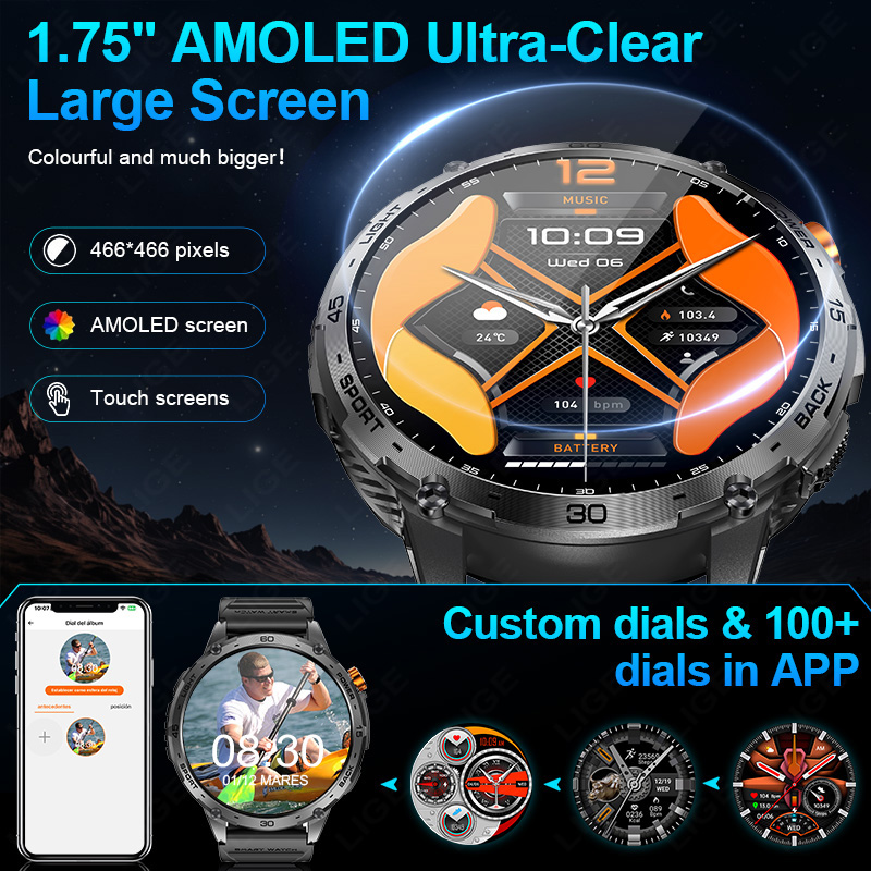 LIGE 730mAh Large Battery Ultr - Smartwatch Latest Watches For Men recensie en prijs