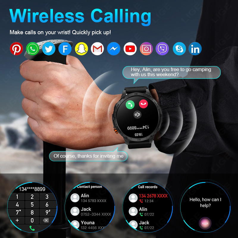 LIGE 730mAh Large Battery Ultr - Smartwatch Latest Watches For Men recensie en prijs