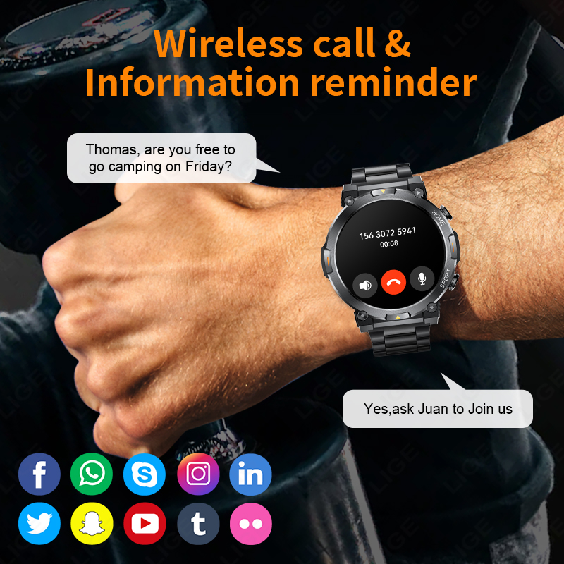 LIGE Outdoor Sports Smart Watc - Smartwatch Latest Watches For Men recensie en prijs