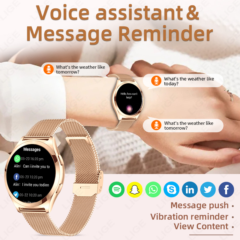 LIGE Luxury Smart Watch For Wo - Smartwatch Watches Gift For Women recensie en prijs