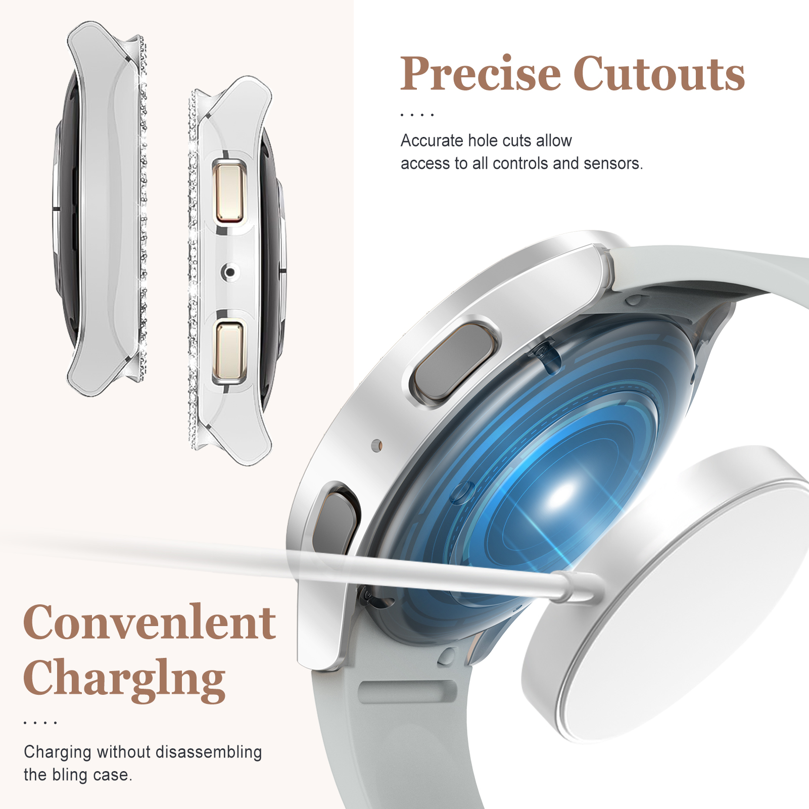 Glass+Diamond Case for Samsung - Smartwatch Samsung Watches For Men recensie en prijs