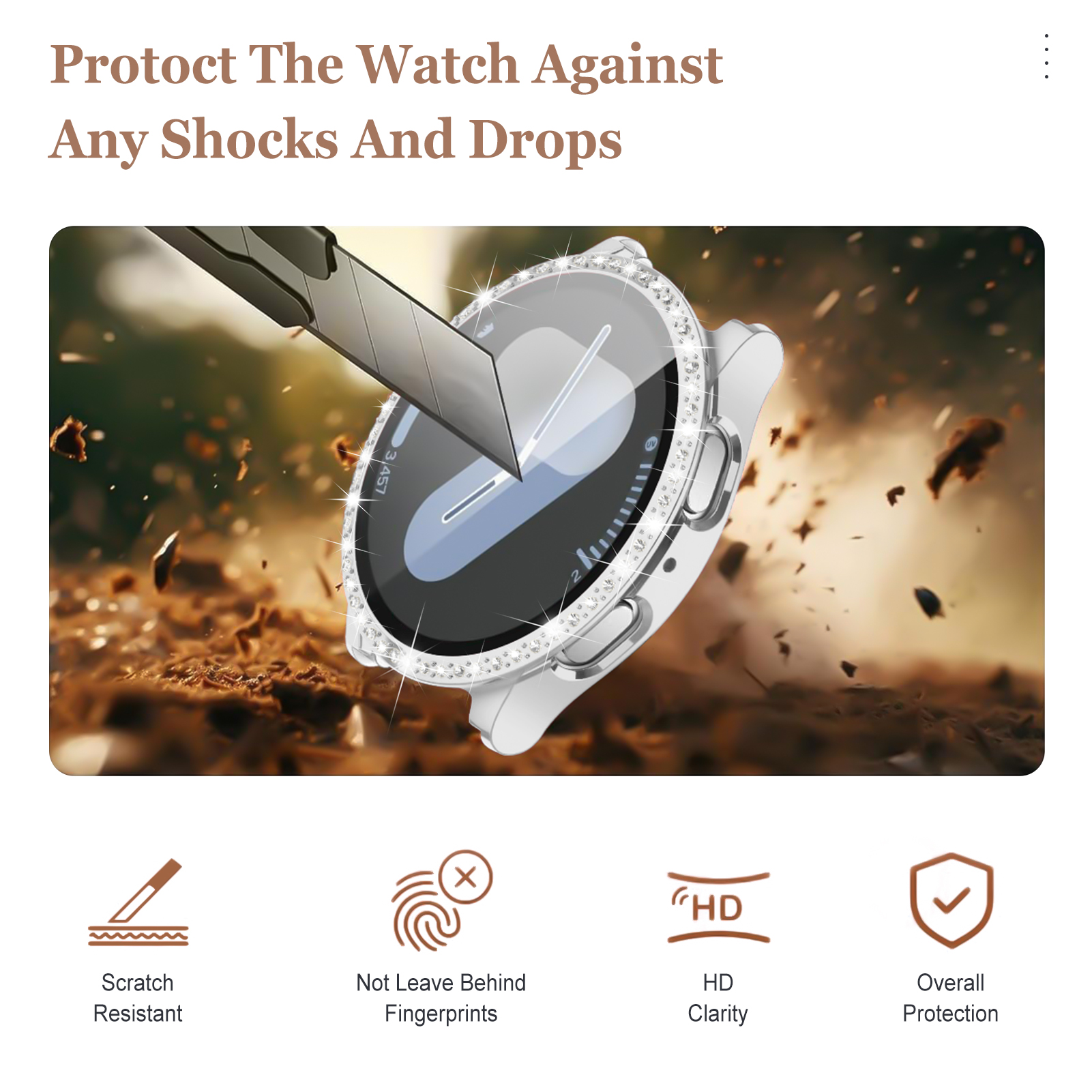 Glass+Diamond Case for Samsung - Smartwatch Samsung Watches For Men recensie en prijs